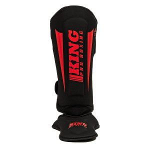 Protège-tibias King Pro Boxing | Noir/Rouge | REVO