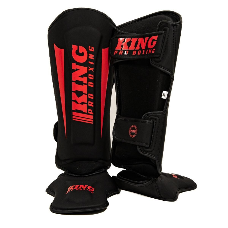 Protège-tibias King Pro Boxing | Noir/Rouge | REVO