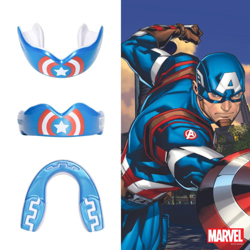 Protège-dents SAFEJAWZ | Bleu/Blanc/Rouge | Captain America Marvel