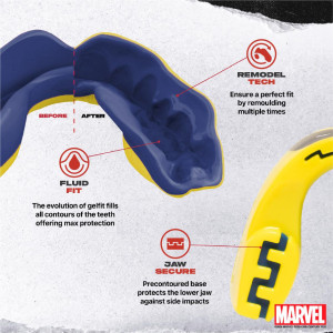 Protège-dents SAFEJAWZ | Yellow/Black | WOLVERINE Marvel