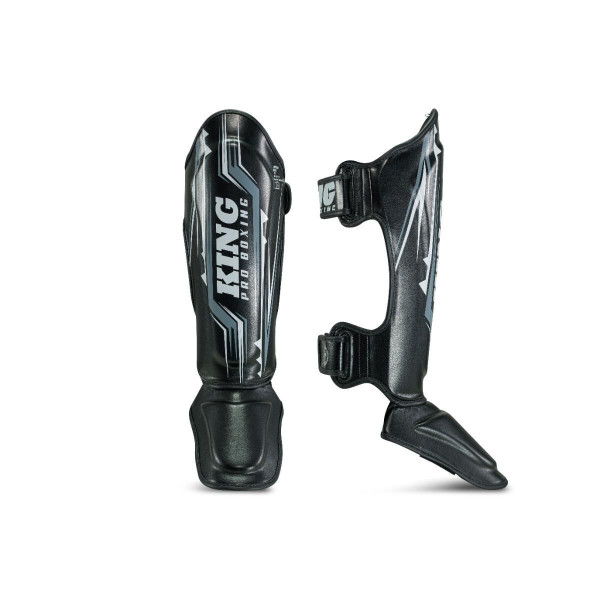Protège-tibias King Pro Boxing | Noir/Gris | Spartan Series