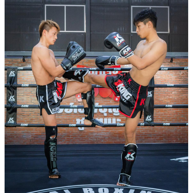 Protège-tibias King Pro Boxing | Noir/Blanc | SG Series