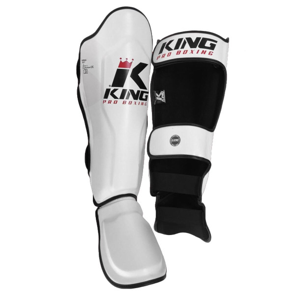 Protège-tibias King Pro Boxing | Blanc/Noir | SG Series