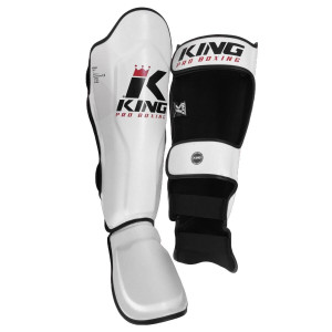 Protège-tibias King Pro Boxing | Blanc/Noir | SG Series
