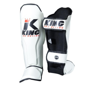 Protège-tibias King Pro Boxing | Blanc/Noir | SG Series