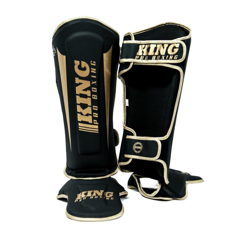 Protège-tibias King Pro Boxing | Noir/Or | REVO
