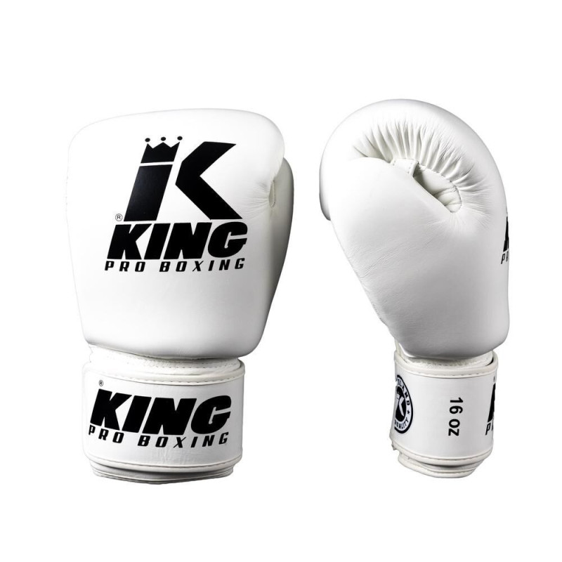 Gants de Boxe King Pro Boxing | Blanc/Noir | BGVL-3