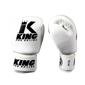 Gants de Boxe King Pro Boxing | Blanc/Noir | BGVL-3