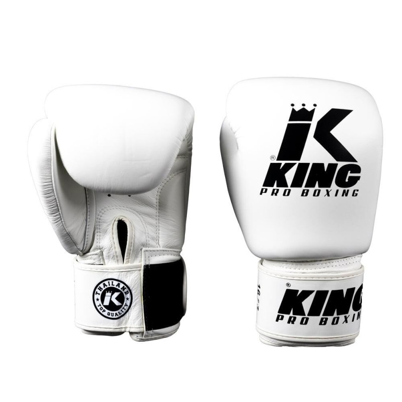 Gants de Boxe King Pro Boxing | Blanc/Noir | BGVL-3