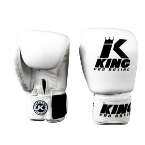Gants de Boxe King Pro Boxing | Blanc/Noir | BGVL-3