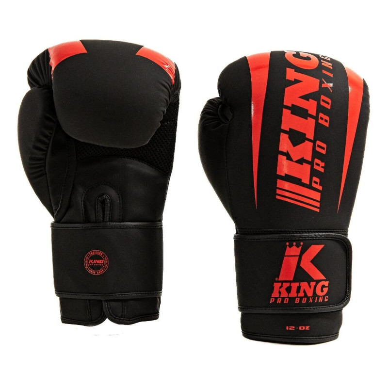Gants de Boxe King Pro Boxing | Noir/Rouge | REVO