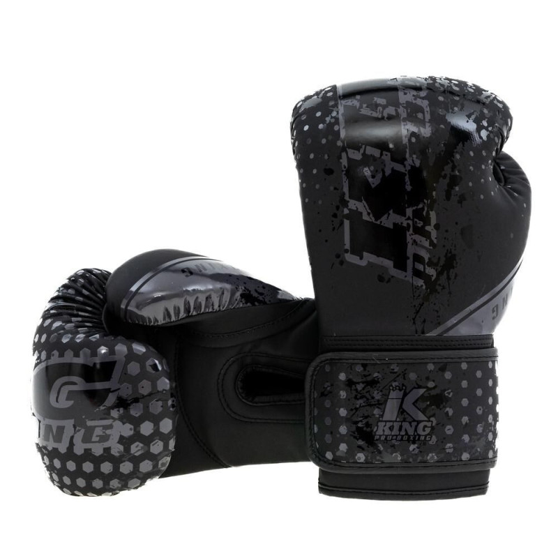 Gants de Boxe KING PRO BOXING | Noir/Gris | Hexagon Series