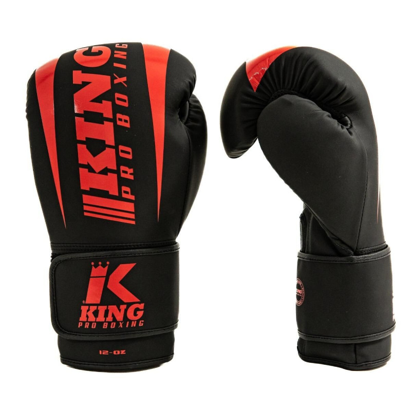 Gants de Boxe King Pro Boxing | Noir/Rouge | REVO