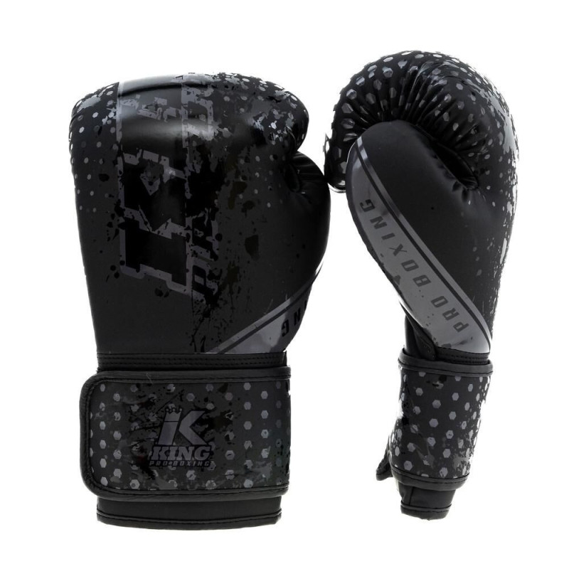 Gants de Boxe KING PRO BOXING | Noir/Gris | Hexagon Series