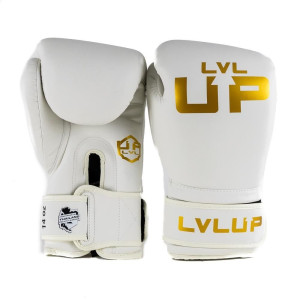 Gants de Boxe LVL UP | Blanc/Doré | Premium