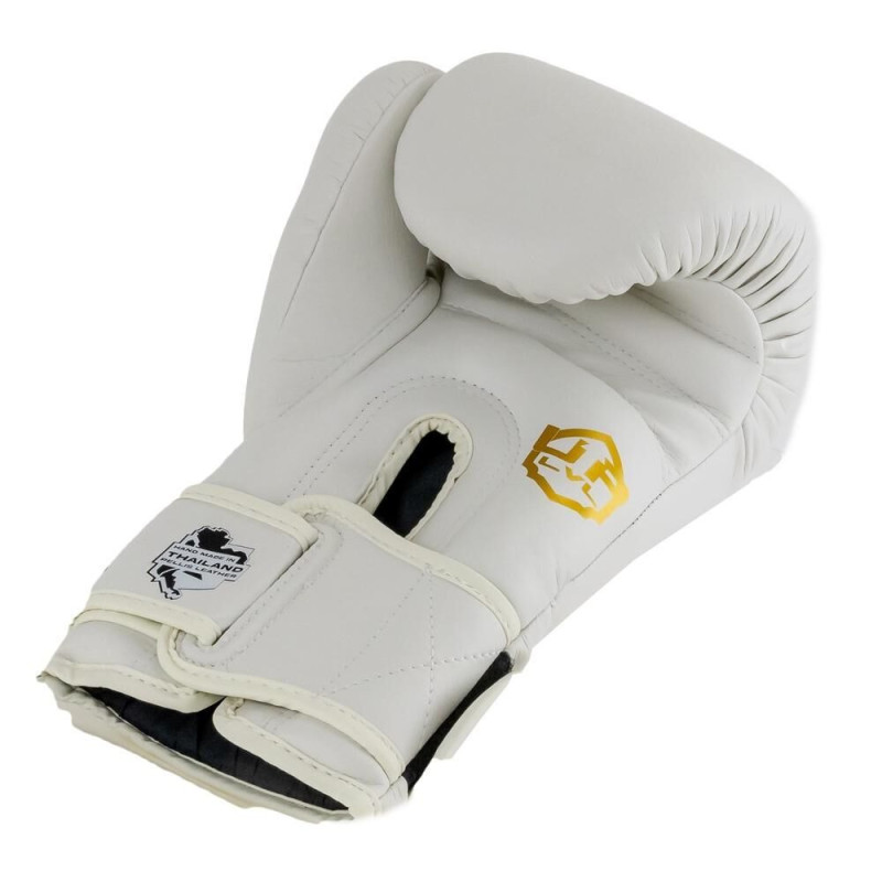 Gants de Boxe LVL UP | Blanc/Doré | Premium