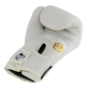Gants de Boxe LVL UP | Blanc/Doré | Premium