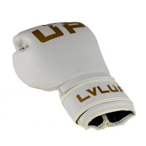 Gants de Boxe LVL UP | Blanc/Doré | Premium