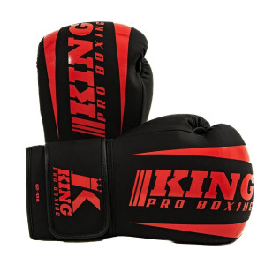 Gants de Boxe King Pro Boxing | Noir/Rouge | REVO