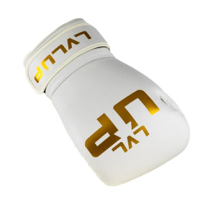 Gants de Boxe LVL UP | Blanc/Doré | Premium