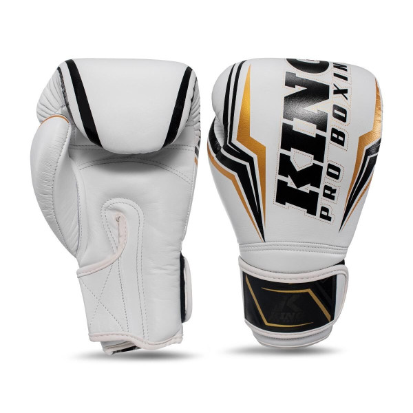 Gants de Boxe King Pro Boxing | Noir/Blanc/Or | Thor Series