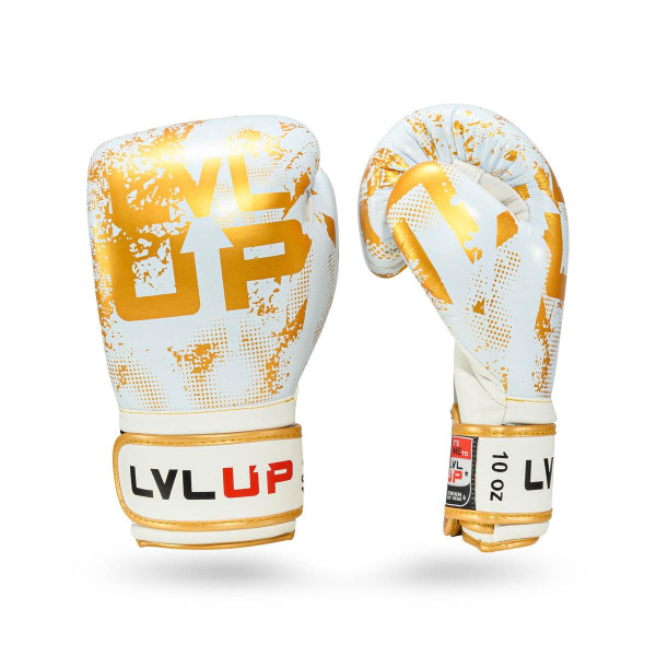 Gants de Boxe LVL UP | Blanc/Or | Stadium 2