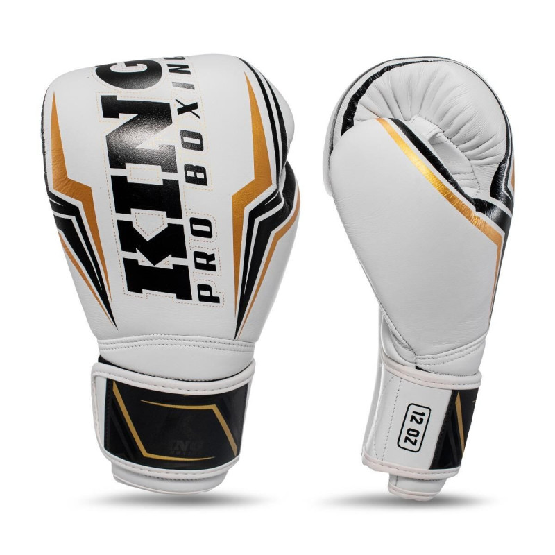 Gants de Boxe King Pro Boxing | Noir/Blanc/Or | Thor Series