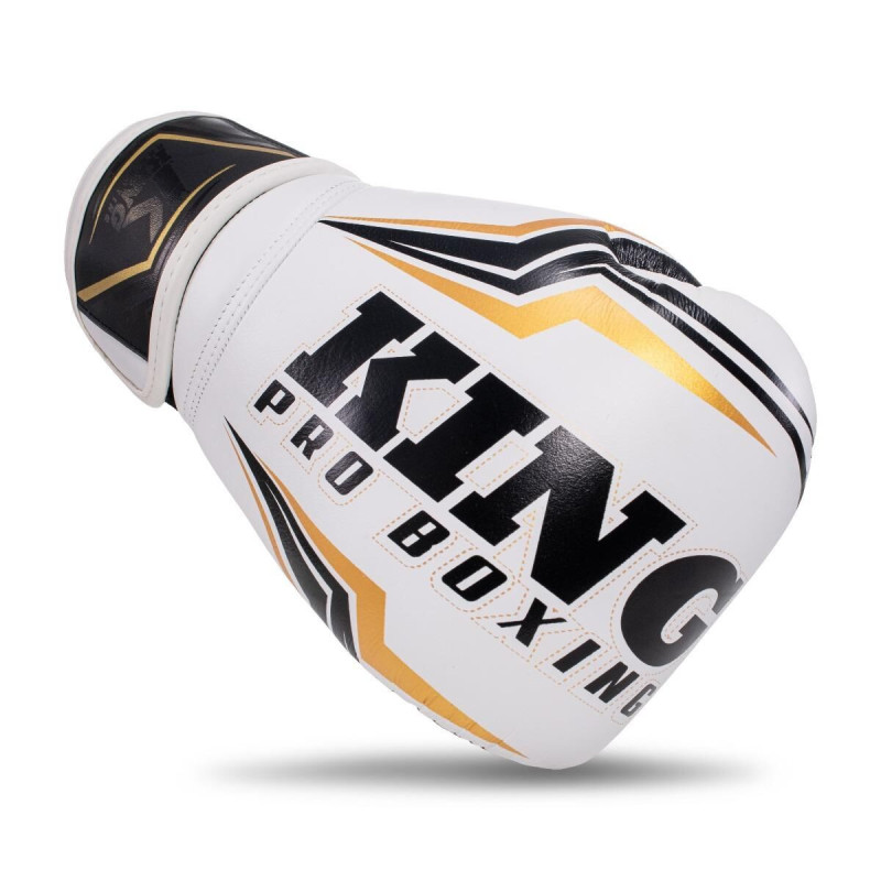 Gants de Boxe King Pro Boxing | Noir/Blanc/Or | Thor Series
