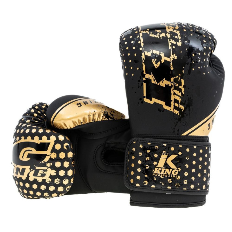 Gants de Boxe King Pro Boxing | Noir/Or | Hexagon Series | Enfant