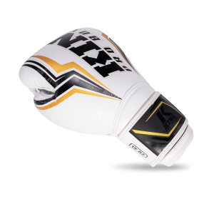 Gants de Boxe King Pro Boxing | Noir/Blanc/Or | Thor Series