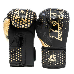 Gants de Boxe King Pro Boxing | Noir/Or | Hexagon Series | Enfant