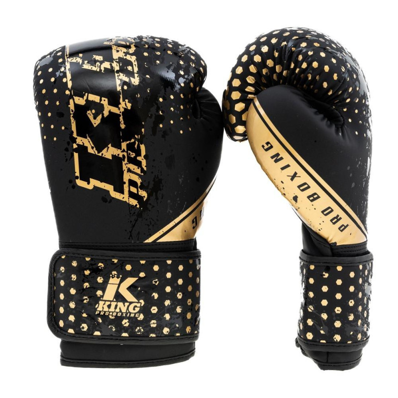 Gants de Boxe King Pro Boxing | Noir/Or | Hexagon Series | Enfant