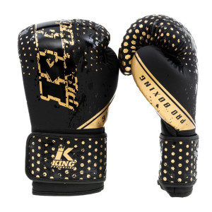 Gants de Boxe King Pro Boxing | Noir/Or | Hexagon Series | Enfant