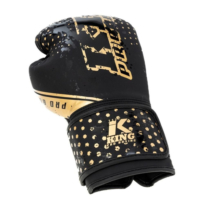 Gants de Boxe King Pro Boxing | Noir/Or | Hexagon Series | Enfant