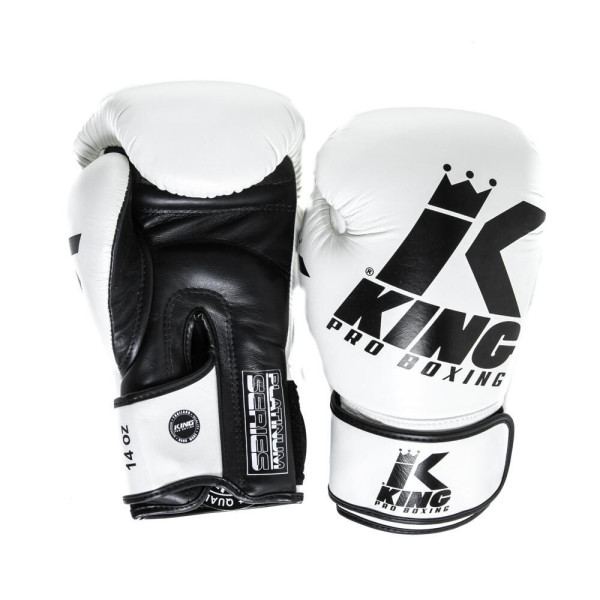 Gants de Boxe KING PRO BOXING | Blanc/Noir | Platinum Series