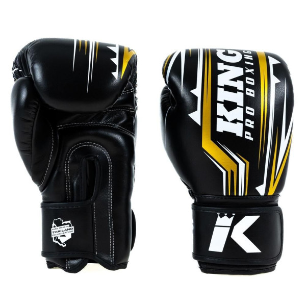 Gants de Boxe King Pro Boxing | Noir/Or/Blanc | Spartan Series