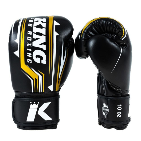 Gants de Boxe King Pro Boxing | Noir/Or/Blanc | Spartan Series