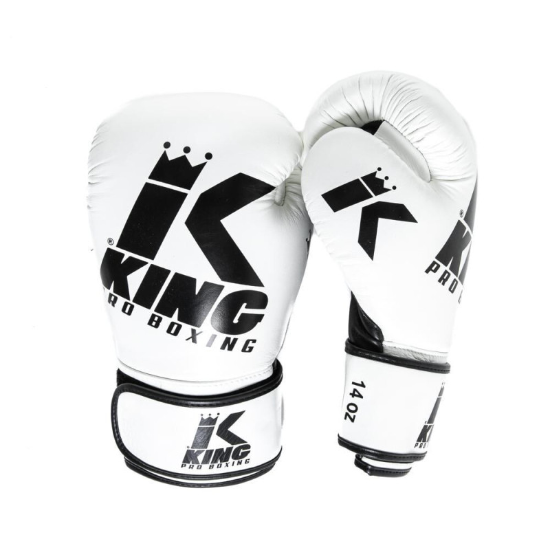 Gants de Boxe KING PRO BOXING | Blanc/Noir | Platinum Series
