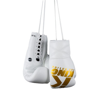 Gants de Boxe KING PRO BOXING | Blanc/Or | KPB XK Series