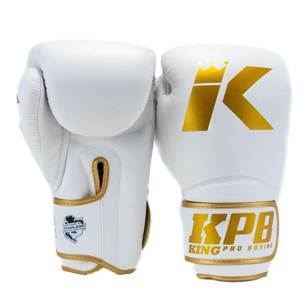Gants de Boxe King Pro Boxing | Blanc et Or | KPB