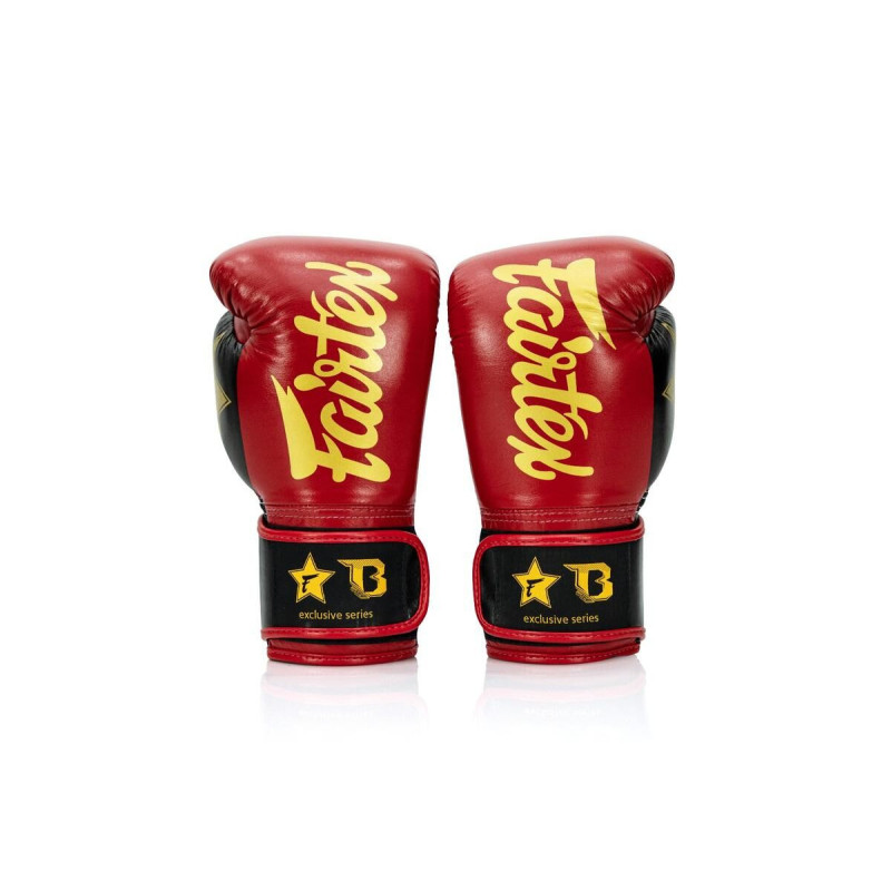 Gants de Boxe Fairtex x Booster | Rouge/Noir/Or | FXB