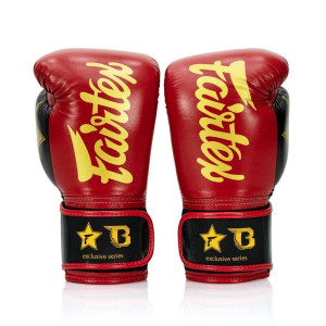 Gants de Boxe Fairtex x Booster | Rouge/Noir/Or | FXB