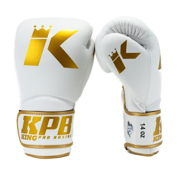 Gants de Boxe King Pro Boxing | Blanc et Or | KPB