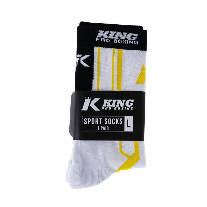 Chaussettes de Boxe KING PRO BOXING | Blanc/Jaune/Noir | Apex Pro
