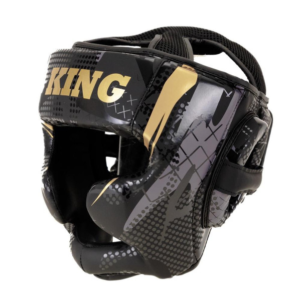 Casque de Boxe King Pro Boxing | Noir/Gris/Or | Shogun Series
