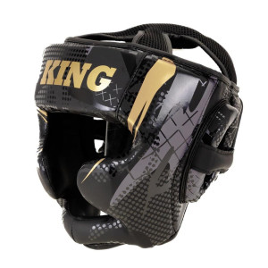 Casque de Boxe King Pro Boxing | Noir/Gris/Or | Shogun Series