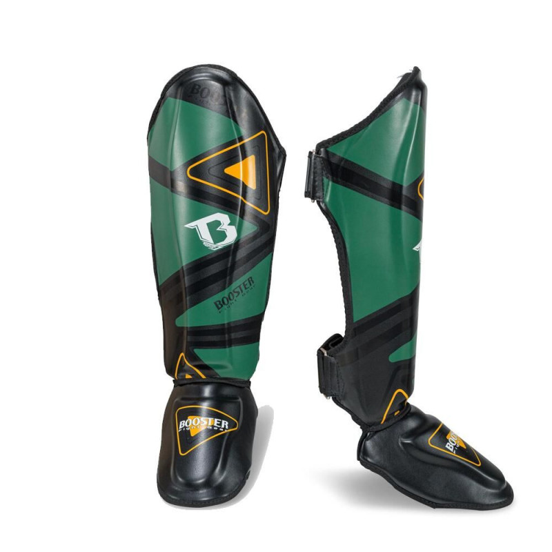 Protège-tibias Booster Fight Gear | Noir/Vert/Orange | V10 Series