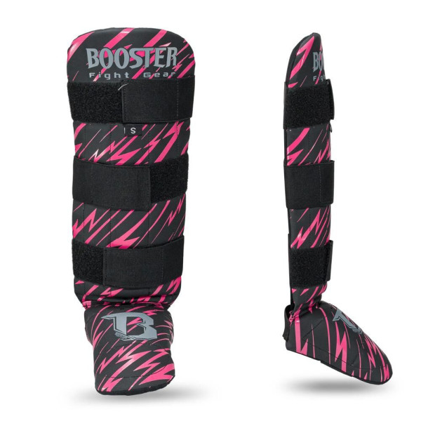 Protège-tibias Booster Fight Gear | Noir/Rose | Youth Combat Series