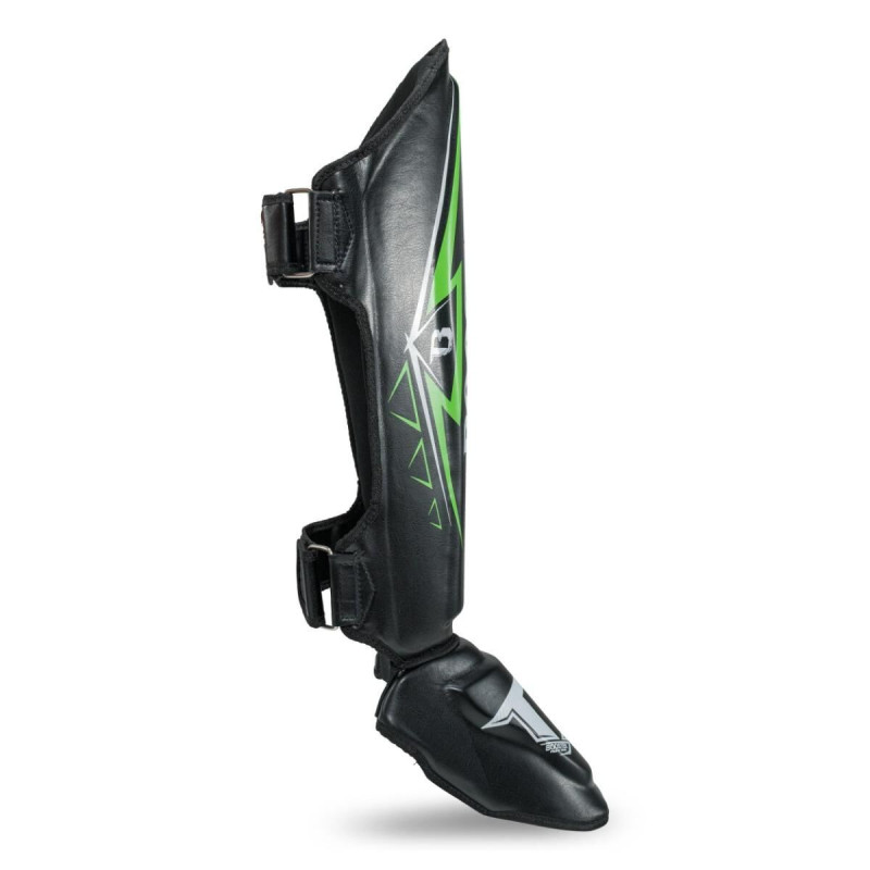 Protège-tibias Booster Fightgear | Noir/Vert/Blanc | Warrior Series