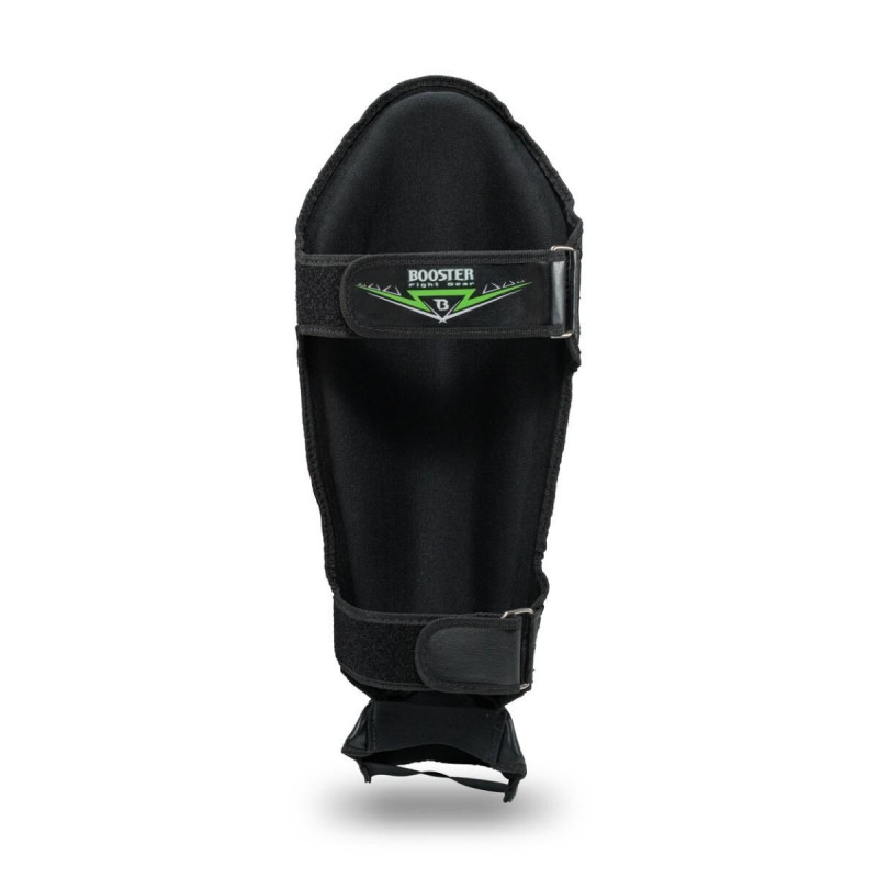 Protège-tibias Booster Fightgear | Noir/Vert/Blanc | Warrior Series
